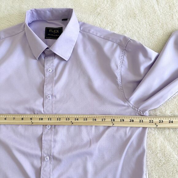 Flex Dress Shirt Mens Size M Purple Luxury Collection Long Sleeve - Picture 9 of 10